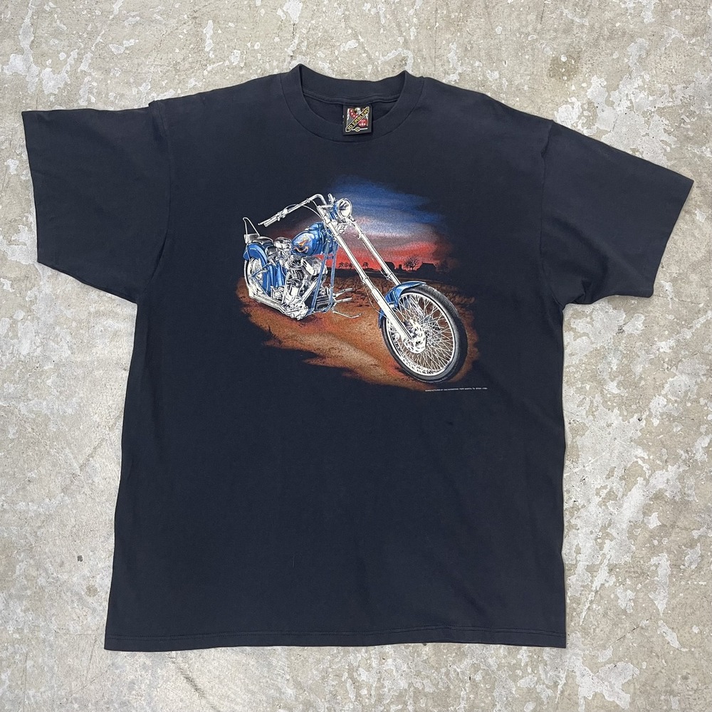 Vintage 3D Emblem Shirt Mens XL USA Harley Davidson Motorcycle‎ Wolf 90s Tee